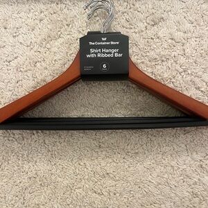 Wooden Hangers with Ribbed Bar